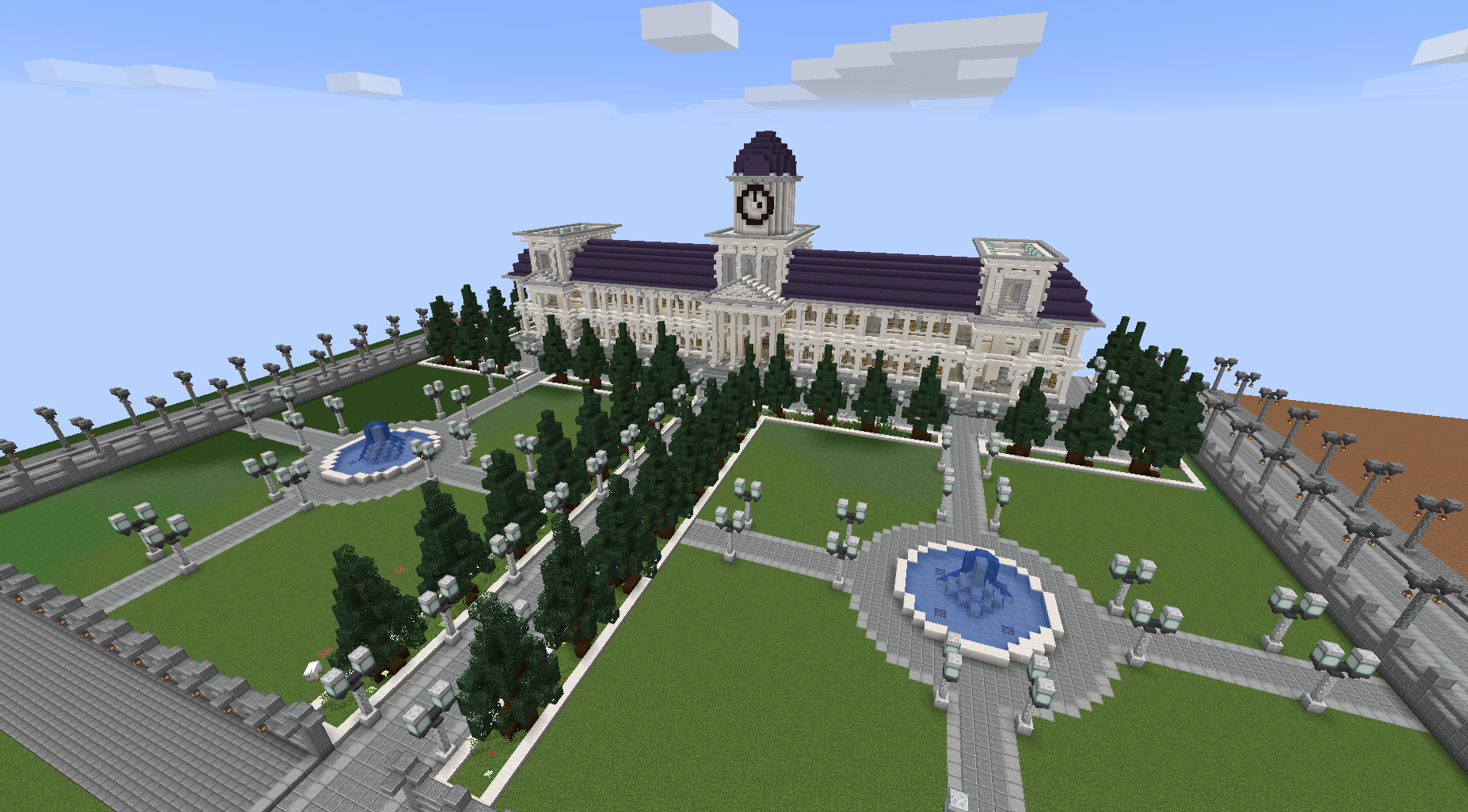 Panoramic view of the Seek Real Thing Minecraft server spawn